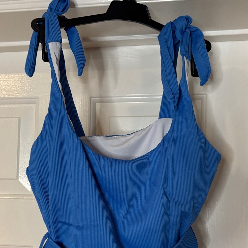Blue Women's One Piece Swimsuit - Picture 3 of 10